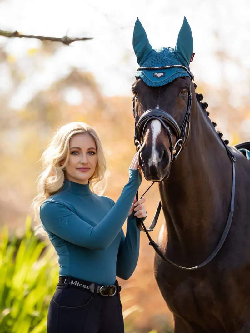 LeMieux Loire Satin Fly Hood Marine-1